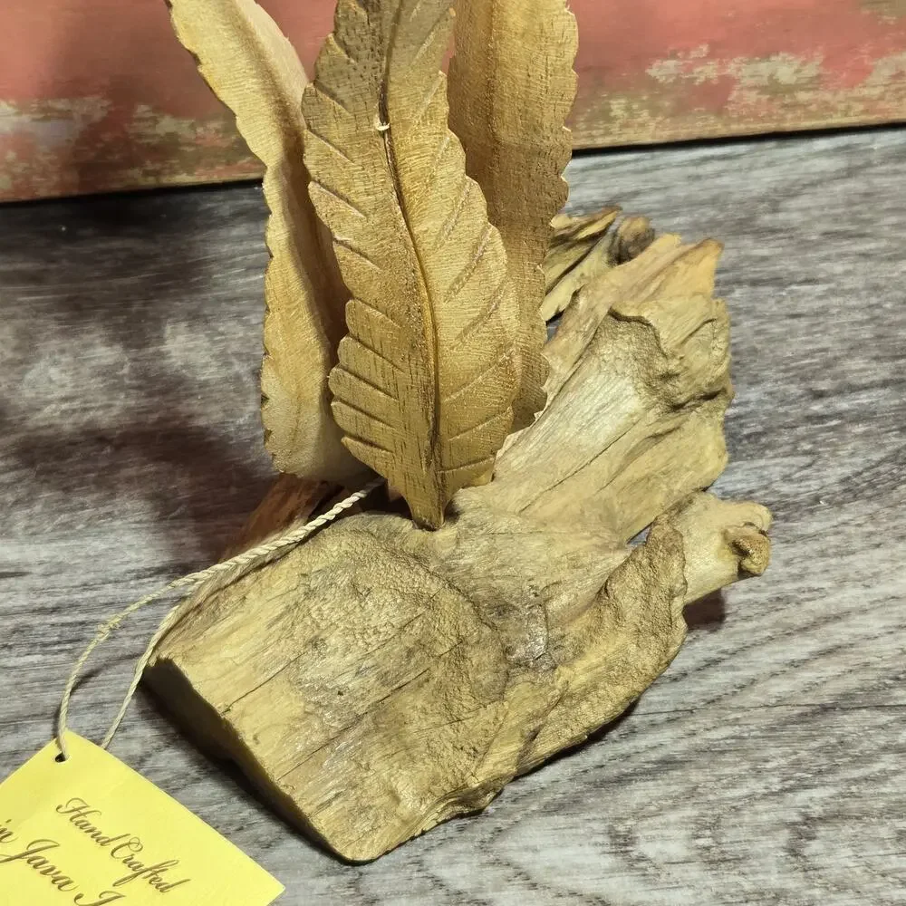 Wood Floral‎ Sculpture Hand Crafted Java Island Habini